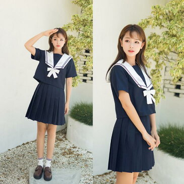 コスプレ ハロウィン衣装 セーラー 制服 仮装 コスチューム コス セーラー服 長袖 半袖 ハロウィンコスプレ ショートスカート ロングスカート ネイビー 女子学生 女子高生 中学生 学生服 大人 レディース 制服 上下セット スカート コスプレ衣装cos コス春夏秋