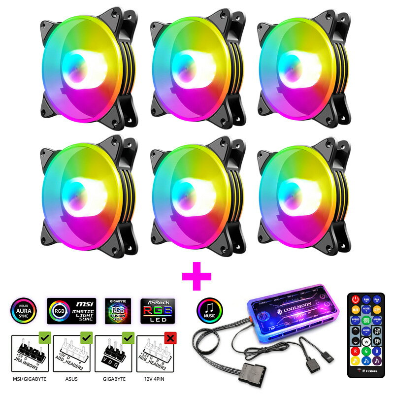 ASUS/MSI/GigabyteΥɥå֥RGB ƥб [6ܥå]120mm RGB ۥ磻PCե ޥܡ ⥳ˤ® ǽ եϥ X ⡼