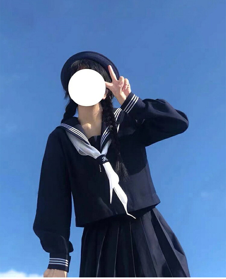 送料無料 学生制服 長袖 JK制服 レディース 大人 セーラー服 女子高生 制服 JK 学生 高校制服 上下セット スクール 入学式 卒業式 ハロウィン コスプレ ミニ 膝丈 お洒落 無地 舞台衣装 団体服 仮装 mouta-10001554 MOUTA サンプル画像2