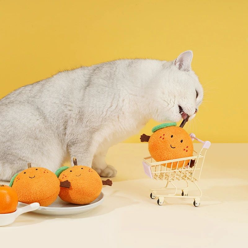 猫用 おもちゃ 玩具 オモチャ 噛むおもちゃ みかん ボール キャット ペット用品 ス...