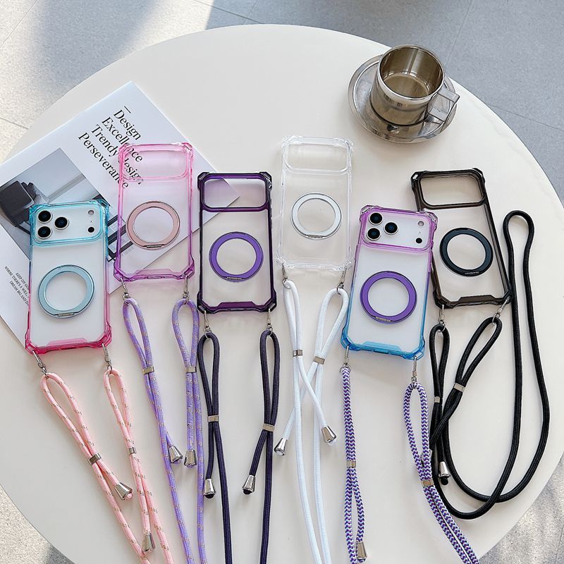 Rakuten - iPhone17 ケース ショルダー magsafe クリア リング付き 17air 17pro 17promax iphone16 ケース 16pro 16promax iphone15 ケース 15pro 15promax iphone14 iphone13 iphone12 耐衝撃 スタンド スマホショルダー