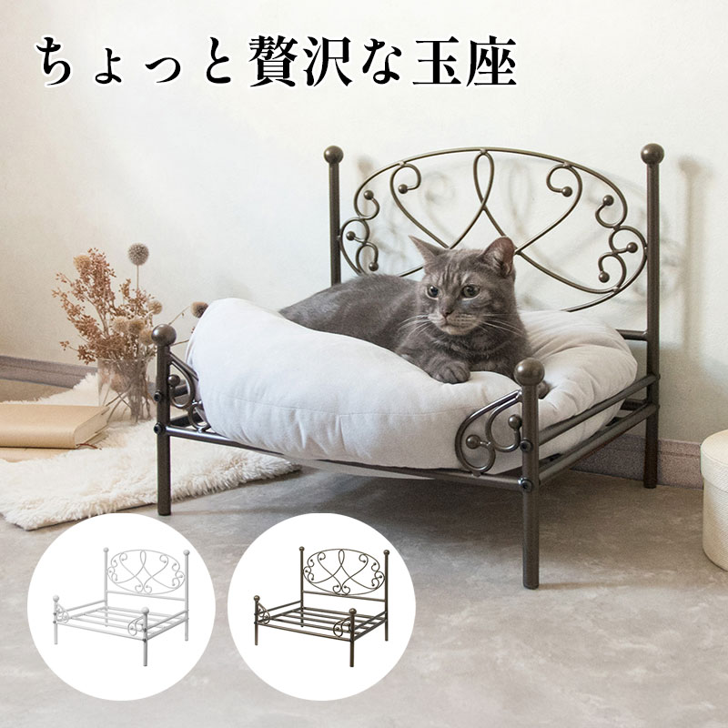 ベッドペット 猫用 犬用 ペット用品 ゴールド ホワイト ペットグッズ キャット ドッグ ペット用ベッド 犬用ベッド 猫用ベッド 小型犬 猫 洋風 高級感 かわいい アンティーク エレガントのサムネイル