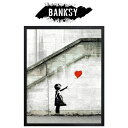 バンクシー アートパネル 風船と少女 アートフレーム ポスター ストーリートアート アーティスト BANKSY グラフィティ 少女 赤い風船 ギフト プレゼント 高級 木枠 額縁 インテリア雑貨 インテリア アート 絵画