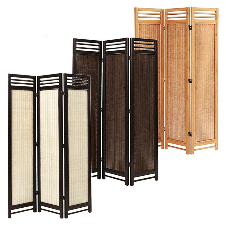 サンフラワーラタン アジアンスクリーン アンティークブラウン・ナチュラル・パイン 3連タイプ W40×H160×3連 SW07 【スクリーン ついたて 籐 ラ...