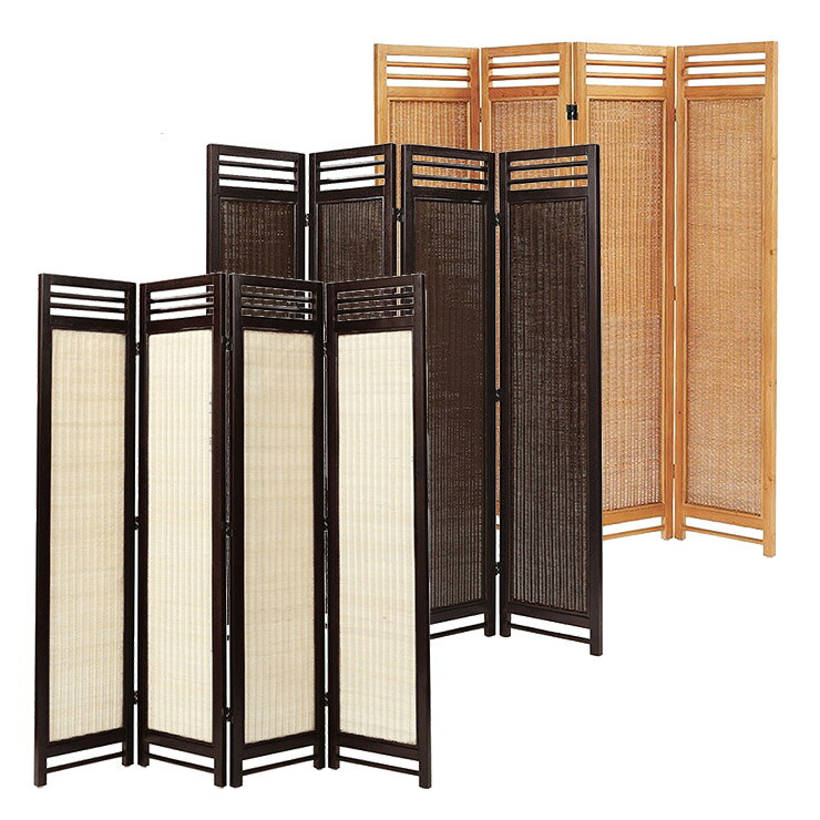 サンフラワーラタン アジアンスクリーン アンティークブラウン・ナチュラル・パイン 4連タイプ W40×H160×4連 SW08 【スクリーン ついたて 籐 ラ...