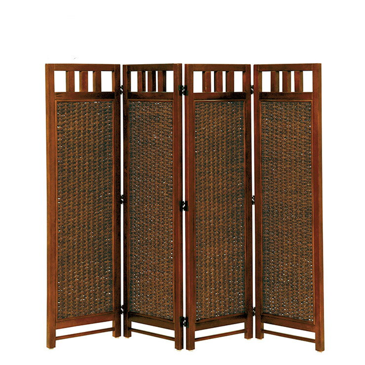 サンフラワーラタン アジアンロースクリーン ブラウン 4連タイプ W40×D2.5×H130×4連 SW22-4CF ウォーターヒヤシンスとラタンを編込んだスク...