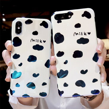 【送料無料】【訳あり/アウトレット】milk 牛 青光沢 iPhoneケース iPhone11 ケース かわいい iPhone XR iPhone 11 pro ケース iPhoneXS iPhone8 ソフトケース iPhoneX ケース おしゃれ アイフォン11 iPhone7 韓国 海外 XSMax iPhone8Plus プラス iPhone6 6s 牛柄