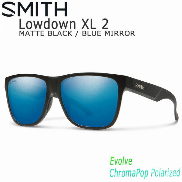 樂天商城 - サングラス アイウエア 眼鏡 SMITH LOWDOWN XL 2 ローダウンXL 2 MATTE BLACK CP-POLAR BLUE MIRROR フィッシング スノーボード サーフィン サイクリング