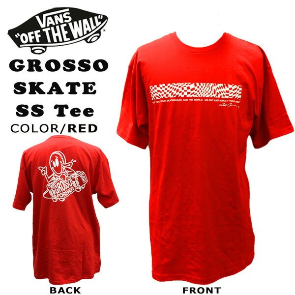 US VANS GROSSO SKATE SS Tee RACING RED Tシャ