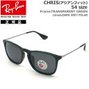 レイバン サングラス 偏光レンズ クリス RayBan CHRIS 666381(54サイズ) フレーム：TRANSPARENT GREEN レンズ：DARK GREY POLAR アジアンフィット 正規品 保証書付き あす楽