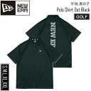 ニューエラ ゴルフ ウェア NEW ERA 鹿の子 半袖 ポロシャツ ブラック GOLF メール便配送 その1