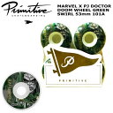 スケボー ウィール プリミティブ PRIMITIVE MARVEL X PJ DOCTOR DOOM WHEEL GREEN SWIRL 53mm 101A マーベル あす楽