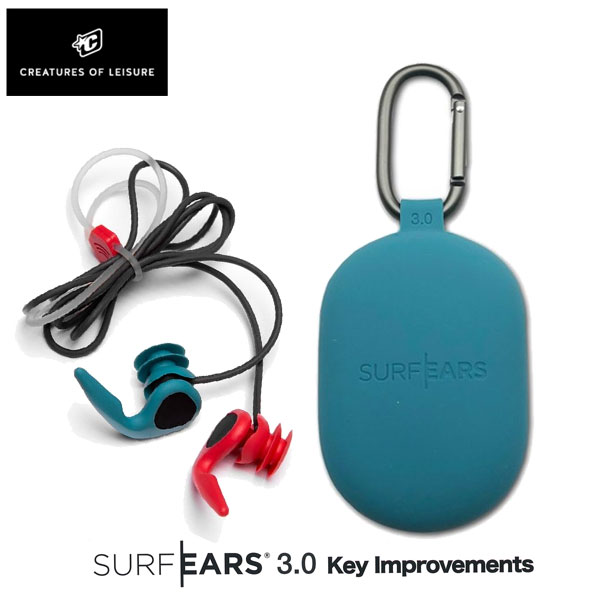 SURFEARS 3.0 サーフイヤー3.0 ORG/TEAL サーフィン専用耳栓 サーファーズイヤー防止 音が聞こえる耳栓..