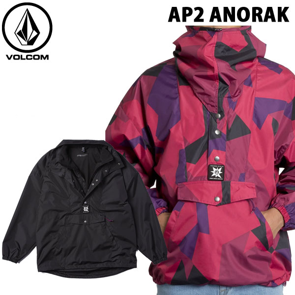 ●BRAND ：VOLCOM(ボルコム) ●品　番：a1631950 ●品　名：AP2 ANORAK エーピーツー アノラック ●サイズ：S,M,L,XL ●カラー：(BLK)Black,(MAG)Magenta ●マテリアル：ポリエステル100%(ライナー：ポリエステル100%) 600耐水コーティング 90’s Fit アノラック ポリエステルライナー 襟部分に収納可能フード付き ジッパー付きセンターフロントポケット