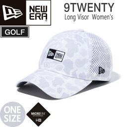 ニューエラ ゴルフ 女性用 キャップ 9TWENTY Long Visor NEWERA GOLF レディース CAMO ホワイト 帽子