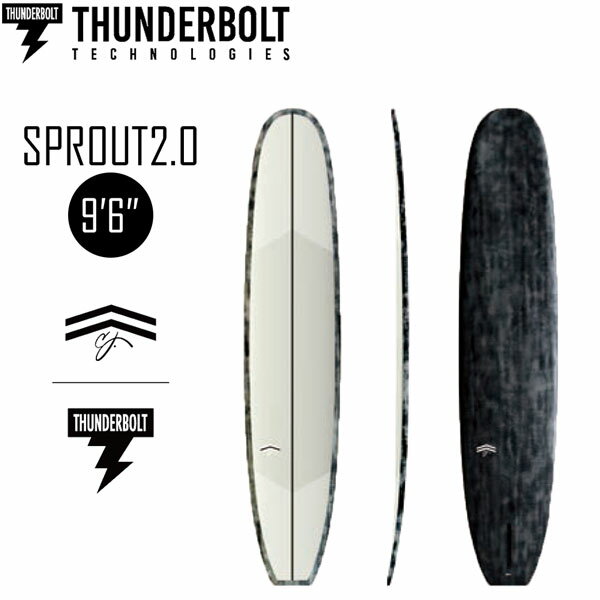 ご自宅配送できます(指定エリアのみ)サーフボード 24 サンダーボルト THUNDERBOLT CJ SPROUT2.0 9’6” WHITE/BRUSHED CARBON シングルフィン RYAN ENGLE スプラウト2