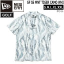 ニューエラ ゴルフウェア メンズ Mid Neck Tee NEWERA GOLF 半袖 モックネック Tシャツ タイガーホワイトカモ