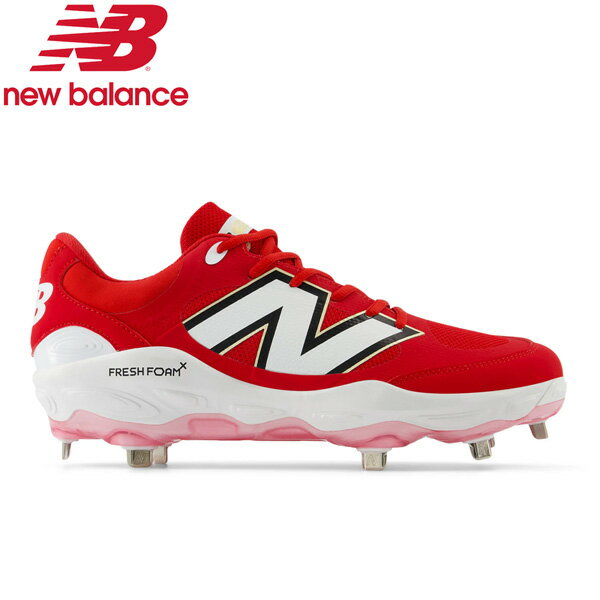 ニューバランス スパイク New Balance 野球 シューズ ウレタンソール 埋め込み金具 一般用 3000v7 Metal TR7 レッド ワイズ2E P革加工不可