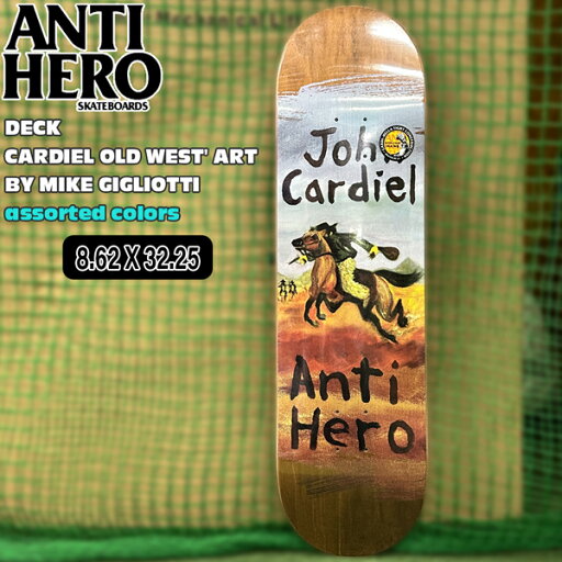 アンタイヒーロー デッキ ANTI HERO DECK CARDIEL OLD WEST' ART BY MIKE GIGLIOTTI 8.62 X 32.25 ジョンカーディエル スケボー スケートボード アンタイヒーロー デッキ ANTI HERO DECK CARDIEL OLD WEST' ART BY MIKE GIGLIOTTI 8.62 X 32.25 ジョンカーディエル スケボー スケートボード