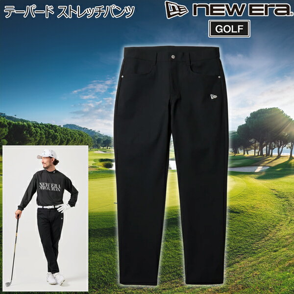 ニューエラ ゴルフウェア NEW ERA テーパード ストレッチ パンツ ブラック ナイロン/ポリウレタン GOLF