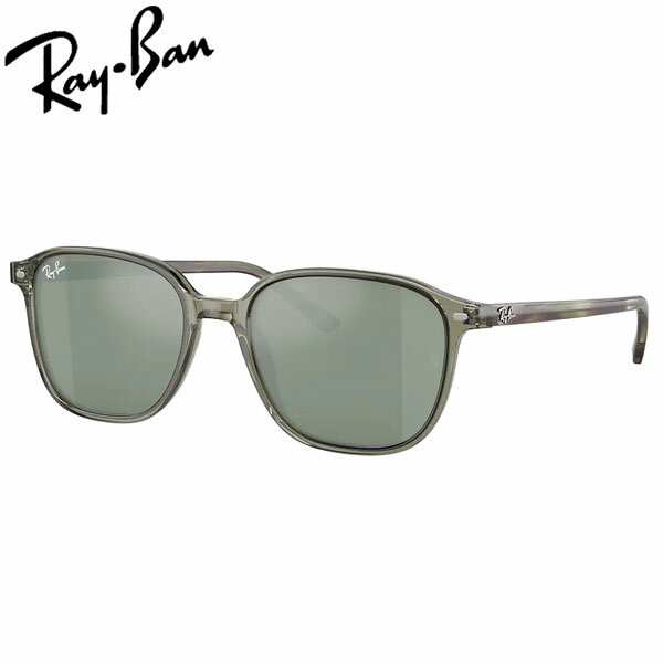 レイバン サングラス レオナルド RayBan LEONARD 66355C(55サイズ) フレーム：TRANSPARENT GREEN レンズ：GREY MIRROR アジアンフィット 正規品 保証書付き