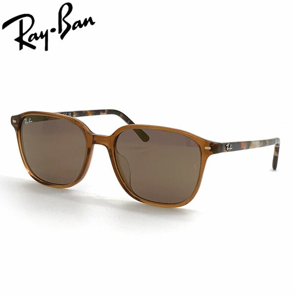 Rakuten - レイバン サングラス レオナルド RayBan LEONARD 663693(55サイズ) フレーム：TRANSPARENT BROWN レンズ：LIGHT BROWN MIRROR GOLD アジアンフィット 正規品 保証書付き