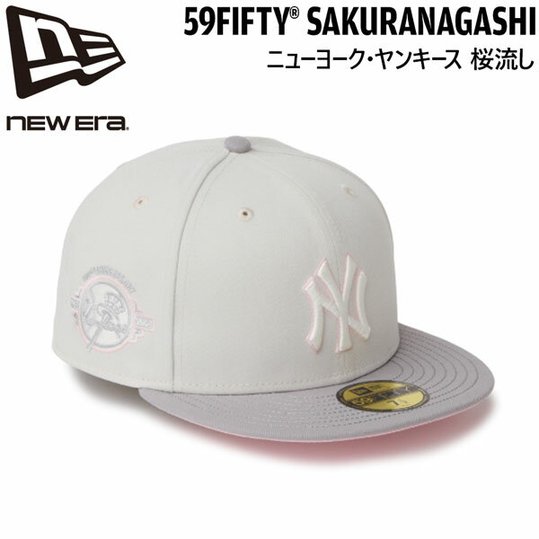 ニューエラ キャップ NEW ERA 5950 ニューヨーク・ヤンキース 桜流し SAKURANAGASHI サンディリネン/グレー 帽子 ポリエステル