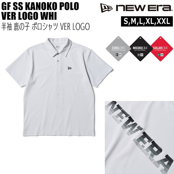 ニューエラ ゴルフ ウェア NEW ERA GOLF 半袖 鹿の子 ポロシャツ VER LOGO ホワイト ポロシャツ メール便配送