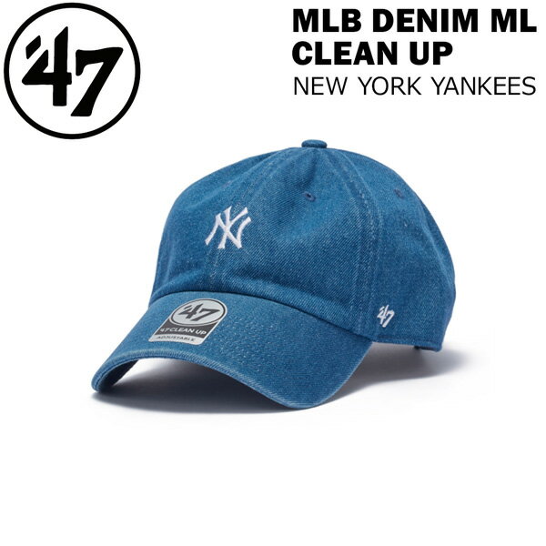 Rakuten - 47ブランド キャップ 47Brand MLB DENIM ML CLEAN UP ウォッシュデニム ニューヨーク・ヤンキース ネイビー 帽子