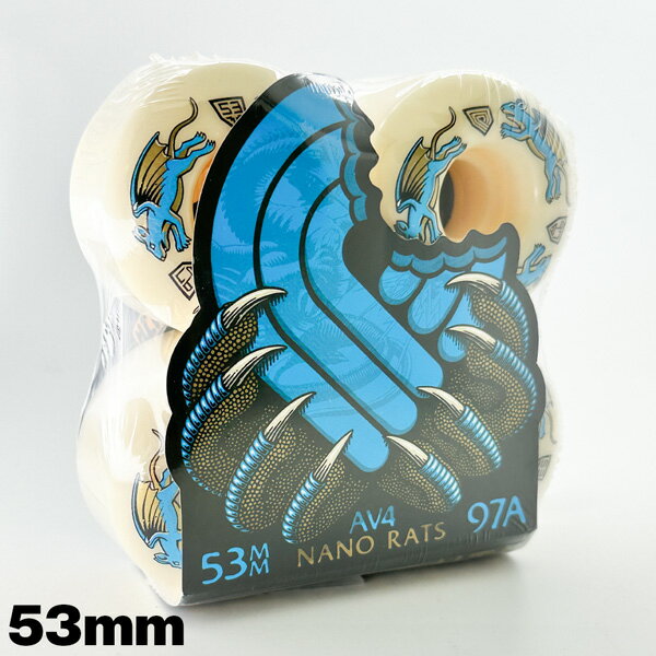 ウィール パウエルペラルタ POWELL PERALTA DRAGON FORMULA NANO RAT 53 x 34mm 97A AV4 4個セット ドラゴンフォーミュラー 3