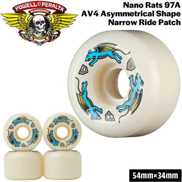 ウィール パウエルペラルタ POWELL PERALTA DRAGON FORMULA NANO RAT 54 x 34mm 97A AV4 4個セット ドラゴンフォーミュラー