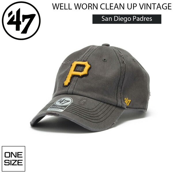 乐天商城 - 47ブランド キャップ 47Brand WELL WORN CLEAN UP ヴィンテージ サンディエゴ・パドレス コール 帽子