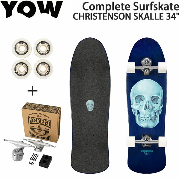 ※※ご注意※※ ウィールカラーなど一部仕様が予告なく 変更される場合がございます。 あらかじめご了承ください。 なお、仕様変更による返品・交換は お受けいたしかねます。 スペイン発のサーフスケートブランド YOW（ヤウ） の シグネチャーモデル CHRISTENSON SKALLE 34"コンプリート 操作性と安定感をバランスよく兼ね備えた オールラウンドに楽しめる1本です。 CHRISTENSON SKALLE 34" ○サイズ：34 x 10 x 17" WB ○トラック：YOW 9.0" スタンダード/シルバー ○ホイール：YOW URA 66x51mm MAYO 78A ○システム：YOW Meraki System (S5) ○コンケーブ：ハイ ○ロッカー：テール＆ノーズロッカー ○ボード幅： 10インチ ○ボードの長さ： 34インチ ○鼻の高さ： 5.50インチ ○尾部： 5.43インチ ○ホイール直径： 66mm ○ホイール幅： 51mm ○接触面： 49mm ○硬度： 78A ○ハンガーの幅： 159mm ○シリーズ： サーフスケート ※メーカーの画像を使用しておりますが 色の見え方が実物と若干異なる場合が 御座います 予めご了承下さい 【正規代理店商品】 ●BRAND：YOW（ヤウ） ●品名 : CHRISTENSON SKALLE 34" コンプリートサーフスケート ●品番 : YOCO0026A027 ●サイズ : 34 x 10 x 17" WB ヤウ YOW CHRISTENSON SKALLE34 サーフスケート コンプリート スケートボード スケボー 34インチ サーフトレーニング 陸トレ カービング ターン性能 ハイコンケーブ Meraki S5システム 78Aウィール アウトドア 初心者 中級者 人気