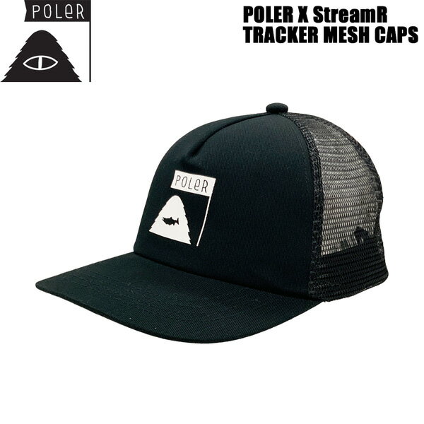樂天商城 - POLER×StreamR StreamR TRACKER MESH CAP ポーラー ストリーマー メッシュキャップ メンズ レディース 帽子 通気性 釣り アウトドア フィッシング フェス 軽量 サイズ調整可能 正規品
