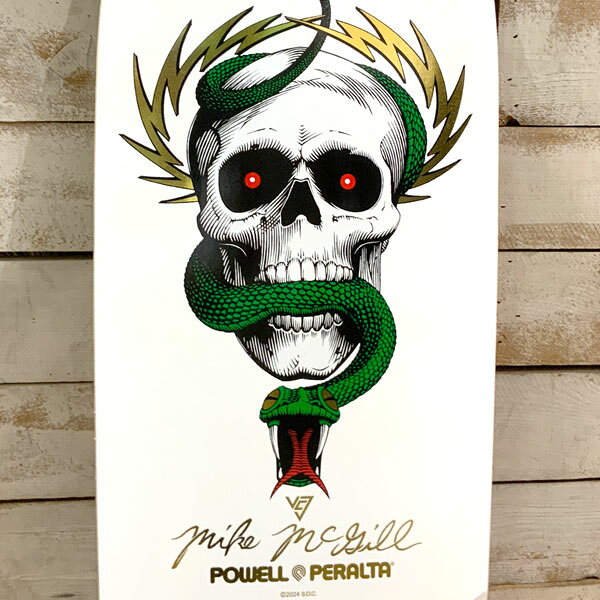 MOVEのパウエルペラルタ デッキ POWELL PERLATA McGILL SKULL&SNAKE MCTWIST WHT 40TH ANNIVERSARY REISSUE DECK 10×30.125 WB16.625 マクギル 40周年 モデル｜アングル3