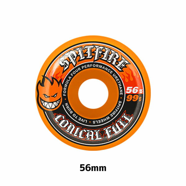 スピットファイア ウィール SPITFIRE WHEELS FORMULA FOUR F4/99DU CONICAL FULL SHAPE ORANGE 56mm 4個セット コニカルフルシェイプ 3