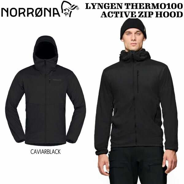 予約 26-27モデル NORRONA ノローナ LYNGEN THERMO100 ACTIVE ZIP HOOD リンゲン サーモ100 アクティブ ジップ フード ミッドレイヤー バックカントリー スキー スノーボード 正規品 26-27-JK-NRN キャビアブラック S M L XL XXL