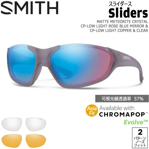 樂天商城 - SMITH スミス SLIDERS ASIA FIT スライダース MATTE METEORITE CRYSTAL CP-LOW LIGHT ROSE BLUE MIRROR & CP-LOW LIGHT COPPER & CLEAR クロマポップレンズ ファッション ストリート レンズ3枚付き 90s