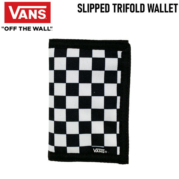 バンズ VANS SLIPPED TRIFOLD WALLET BLACK/WHITE CHECKER ヴァンズ ウォレット サイフ チェッカー VN000C32HU0 メール便配送