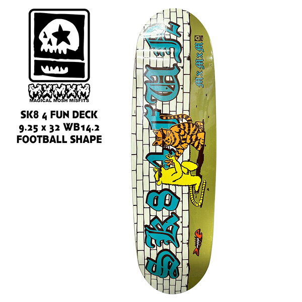 MxMxM SK8 4 FUN DECK 最大幅で “9.25inch” だけどトラック幅は “8.6inch” でいけちゃうフットボールシェイプ。 安定の太さとテールの叩きやすさ両方取りの 最高デッキ ※画像は当ショップstaffが撮影した 画像になりますので参考程度に ご覧ください。 【正規取り扱い店】 ●BRAND：MxMxM(マモミ) ●品番：M2208 ●品名：SK8 4 FUN DECK 9.25 x 32 WB14.2 FOOTBALL SHAPE MxMxM マモミ SK8 4 FUN DECK スケートボード デッキ 9.25インチ 32インチ WB14.2 フットボールシェイプ FOOTBALL SHAPE スケボー スケートデッキ 9.25x32 ワイドデッキ オールドスクール