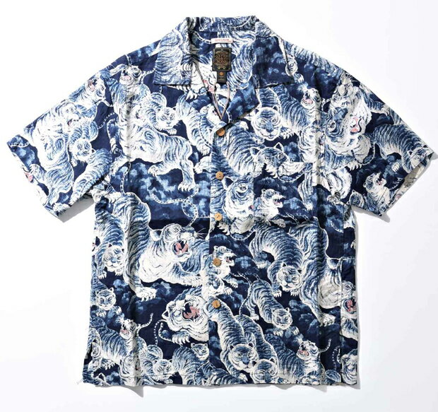 Rakuten - GYPSY & SONS ジプシーアンドサンズ INDIGO HUNDLED TIGER SHIRTS　インディゴ百虎シャツ　GS2449926A【あす楽対応】