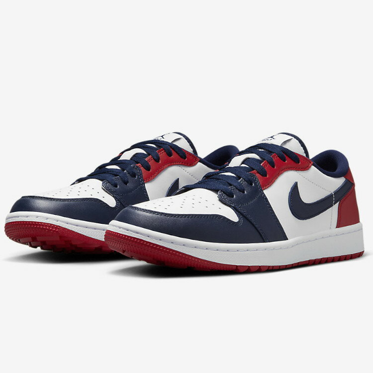 【サイズ：26.5cm／US：8.5】USモデル　NIKE AIR JORDAN 1 LOW G ナイキ エア ジョーダン 1 ロー ゴルフ　メンズ スパイクレス ゴルフシューズ DD9315-113 カラー：ホワイト/バーシティレッド/オブシディアン　トリコロール