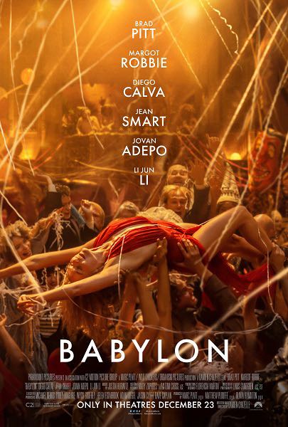 輸入 小ポスター 米国版 バビロン Babylon ブラッドピット マーゴットロビー Brad Pitt Margot Robbie 約43x28cm.