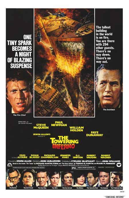 輸入 小ポスター 米国版 タワーリングインフェルノ The Towering Inferno マックイーン ポールニューマン 約43x28cm.