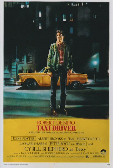 ハガキサイズ タクシードライバー Taxi Driver ロバートデニーロ Robert De Niroe 約15.8 x10.1cm　輸..