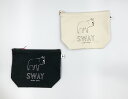 フレンチブル ポーチ【SWAY/ホワイト・ブラック】2色選択 綿100% 日本製 15×19×6cm マチ付き バッグ メイク 塩川いずみ おしゃれ カワイイ キュート フチブル シンプル ファッション レディース レターパック配送可能(送料370円)