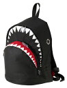 【MORN CREATIONS】シャークバックパック（black/L）2色　モーンクリエーションズ　各種サイズ　リュックサック　たっぷり収納　多ポケット　手作り　サメ　ダブルジッパー　撥水加工　動物救護活動　インスタ