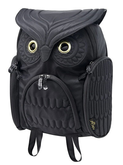 乐天商城 - 【送料無料】【smtb-ms】【MORN CREATIONS】OWL Classic Bag Pack（Black）ミミズククラッシックバックパック（M）