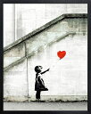 【Banksy】アートフレーム Red Baloon バンクシー Art インテリア グラフィック 雑貨 マイルーム お店 装飾 現代美術 絵画 ステンシル ゲリラ 覆面 芸術家 グラフィティー イギリス HipHop