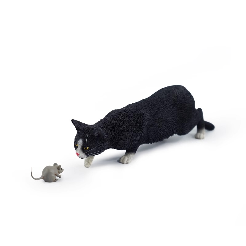 Rakuten - 猫 フィギュア リアル 子猫 置物 JXK 062 田園猫2.0 捕獲姿 動物フィギュア インテリア オブジェ ギフト プレゼント